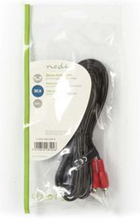 Nedis Stereo-Audiokabel - 2x RCA Male - 2x RCA Male - Vernikkeld - m - Rond - Zwart - afbeelding 31