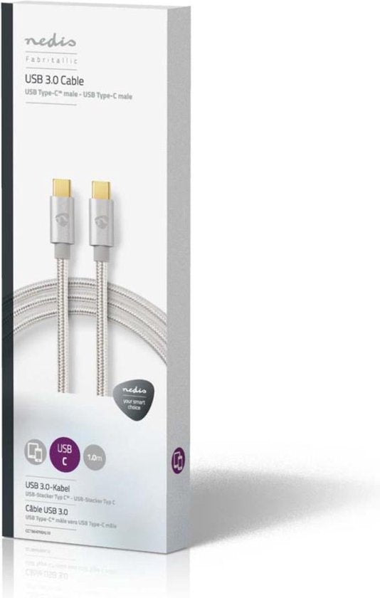 Nedis USB-kabel m 3.2 Gen 1 (3.1 Gen 1) USB C Aluminium - afbeelding 6