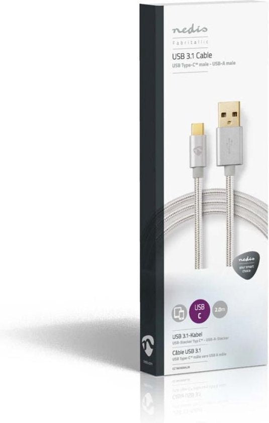 Nedis USB-C naar USB-A kabel - USB3.0 - tot / aluminium - meter - afbeelding 12