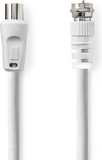 Nedis Satelliet- en Antennekabel - F-Male - IEC (Coax) Male - Vernikkeld - 30 dB - 75 Ohm - Dubbel Afgeschermd - 3.00 m - Rond - PVC - Wit - Envelop - afbeelding 5