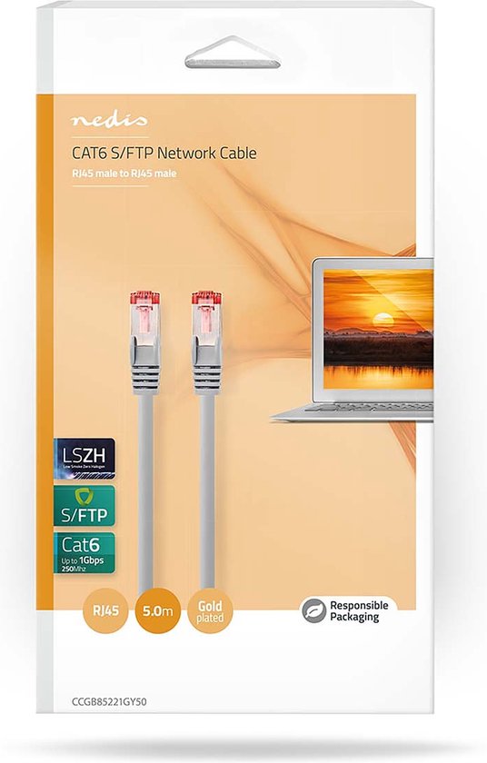 Nedis CAT6 Netwerkkabel - RJ45 Male - RJ45 Male - S/FTP - m - Rond - LSZH - afbeelding 132