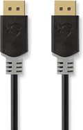 Nedis DisplayPort-Kabel - DisplayPort Male - DisplayPort Male - 8K@60Hz - Verguld - 2.00 m - Rond - PVC - Antraciet - Doos - afbeelding 1