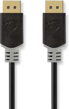Nedis DisplayPort-Kabel - DisplayPort Male - DisplayPort Male - 8K@60Hz - Verguld - 2.00 m - Rond - PVC - Antraciet - Doos - afbeelding 1
