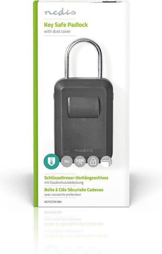 Nedis Kluis - Sleutelkluis - Combinatieslot - Binnen- en Buitenshuis - Zilver / Zwart - afbeelding 12