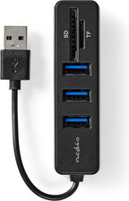 Nedis USB-Hub - 1x USB-A - 3x USB A Female - 5-Poorts poort(en) - USB 2.0 - USB Gevoed - SD & MicroSD - afbeelding 2
