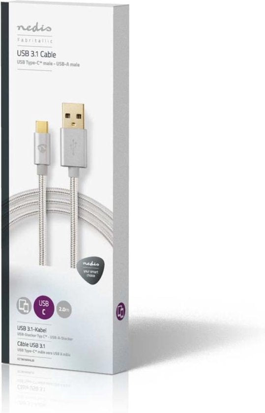 Nedis USB-C naar USB-A kabel - USB3.0 - tot / aluminium - meter - afbeelding 7