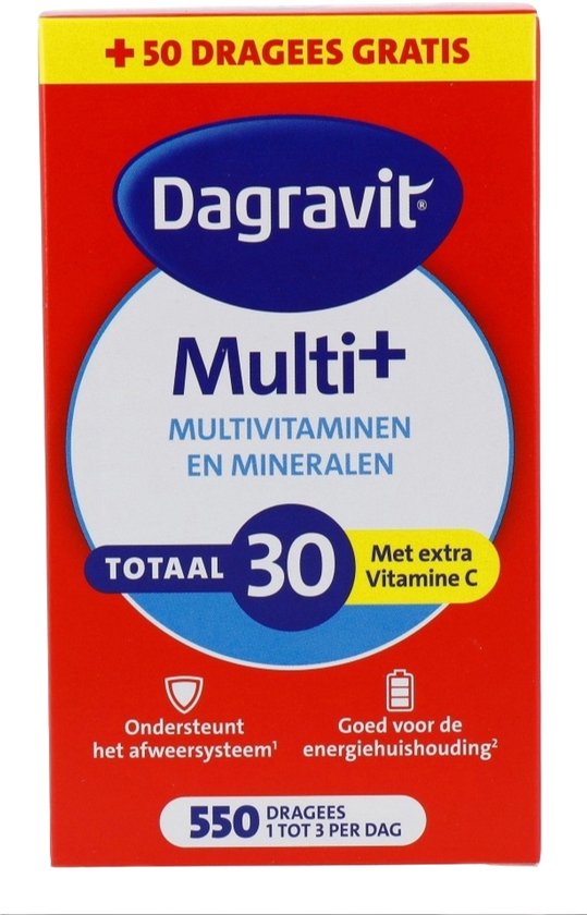 Dagravit Totaal 30 Multivitaminen Voordeelverpakking - Vitamine A, C en het mineraal selenium ondersteunen het afweersysteem - 550 dragees - afbeelding 22
