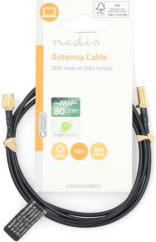 Nedis SMA (m) - SMA (v) verlengkabel - RG-174 / 50 Ohm - meter - afbeelding 12