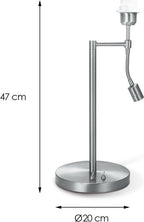 Home Sweet Home - Moderne tafellamp voet Read voor lampenkap - Geborsteld staal - 20/20/47cm - 2 lichts tafellamp met flexibele LED spot - geschikt - afbeelding 5