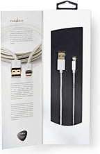 Nedis Lightning Kabel - USB 2.0 - Apple Lightning 8-Pins - USB-A Male - 480 Mbps - Verguld - 1.00 m - Rond - Gevlochten / Nylon - Aluminium - Cover Window Box - afbeelding 8