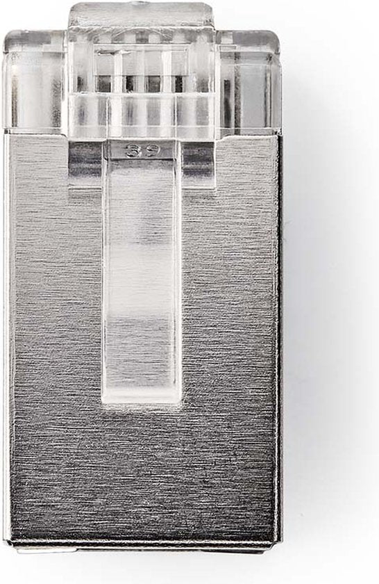 RJ45-Connector - Male - Stranded STP CAT6 - Recht - Verguld - 10 Stuks - PVC - Transparant - Polybag - afbeelding 1