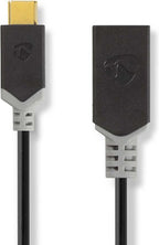 Nedis USB-C Adapter - USB 3.2 Gen 1 - USB-C Male - USB-A Female - 5 Gbps - 0.15 m - Rond - Vernikkeld - PVC - Antraciet - Doos - afbeelding 1