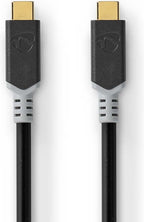 Nedis USB-Kabel - USB 3.2 Gen 2x2 - USB-C Male - USB-C Male - 100 W - 4K@60Hz - 20 Gbps - Verguld - 2.00 m - Rond - PVC - Antraciet - Doos - afbeelding 3