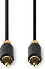 Nedis Digitale Audiokabel - RCA Male - RCA Male - Verguld - 1.00 m - Rond - PVC - Antraciet - Window Box - afbeelding 2