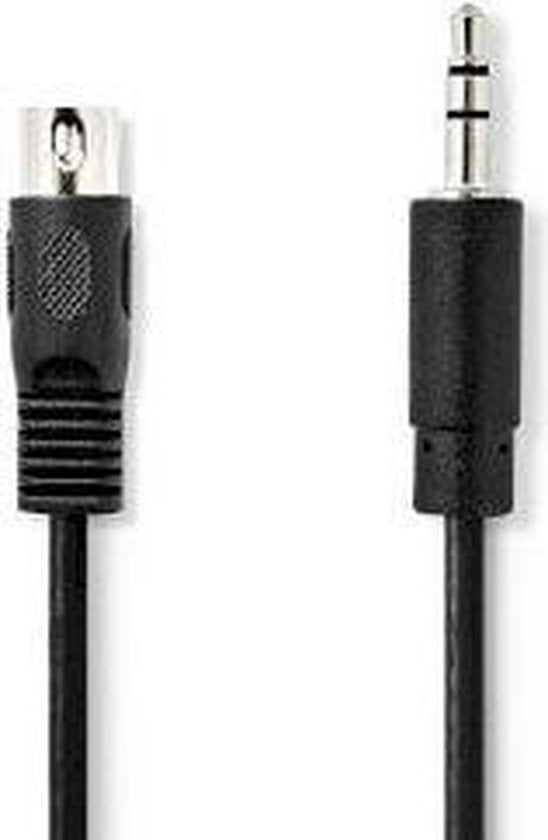 Nedis DIN-Audiokabel - DIN 5-Pins Male - 3,5 mm Male - Vernikkeld - 1.00 m - Rond - PVC - Zwart - Envelop - afbeelding 12