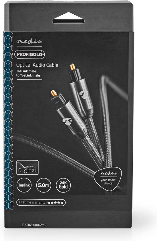 Nedis Digitale Audiokabel | TosLink Male - TosLink Male | Gun Metal Grey | Gevlochten Kabel - afbeelding 29