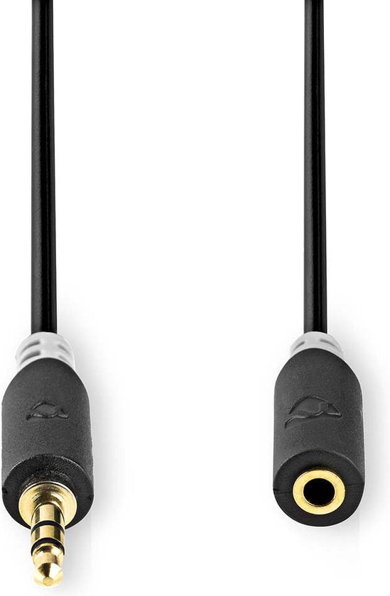 Nedis Stereo-Audiokabel - 3,5 Male - 3,5 Female - Verguld - m - Rond - Antraciet - Doos - afbeelding 22