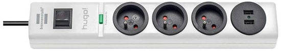 Stekkerdoos 3-Wegs 2 m Wit - Frans / 2x USB - afbeelding 4