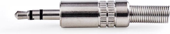 Nedis 3,5 mm Audioconnector - Recht - Male - Vernikkeld - Solderen - Diameter kabelinvoer: 3.8 mm - Metaal - Zilver - 25 Stuks - Polybag - afbeelding 1