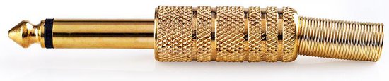 Nedis 6,35 mm Audioconnector - Recht - Male - Verguld - Soldeer - Diameter kabelinvoer: 6.8 mm - Metaal - Goud - Polybag - 25 Stuks - afbeelding 1