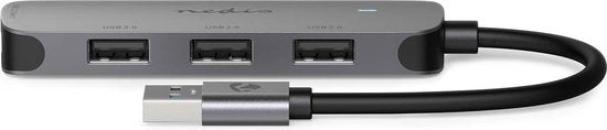 Nedis USB-Hub - USB-A Male - 4x USB A Female - 4-Poorts poort(en) - USB 2.0 / USB 3.2 Gen 1 - USB Gevoed - afbeelding 1