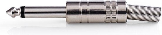 Nedis 6,35 mm Audioconnector - Recht - Male - Vernikkeld - Soldeer - Diameter kabelinvoer: 6.8 mm - Metaal - Metaal - Polybag - 25 Stuks - afbeelding 1