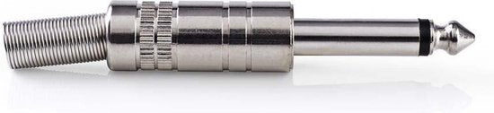 Nedis 6,35 mm Audioconnector - Recht - Male - Vernikkeld - Soldeer - Diameter kabelinvoer: 6.8 mm - Metaal - Metaal - Polybag - 25 Stuks - afbeelding 8