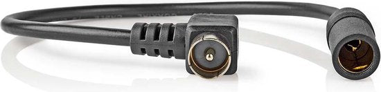 Nedis Kabel voor Auto-Antenne - IEC (Coax) Male - Auto-Antenne-Aansluiting - Vernikkeld - 0.30 m - Rond - PVC - Zwart - Polybag - afbeelding 1