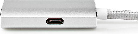 Nedis USB-C Adapter - USB 3.2 Gen 1 - USB-C Male - HDMI Output - 4K@60Hz - Power delivery - 2.00 m - Rond - Verguld - Gevlochten / Nylon - Zilver - Cover Window Box - afbeelding 2