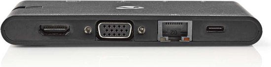 USB Docking Station - USB 3.2 Gen 1 - USB-C Male - HDMI Female / Micro SD / RJ45 Female / SD / VGA Female 15p / 2x USB-A / 2x USB-C - Rond - Vernikkeld - Zwart - Window Box met Euro Lock - afbeelding 11