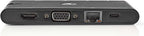 USB Docking Station - USB 3.2 Gen 1 - USB-C Male - HDMI Female / Micro SD / RJ45 Female / SD / VGA Female 15p / 2x USB-A / 2x USB-C - Rond - Vernikkeld - Zwart - Window Box met Euro Lock - afbeelding 11