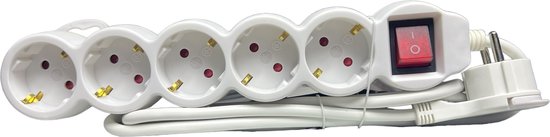SUPER SALE 3 x STEKKERBLOK 5 - voudig Orno met verlichte schakelaar met randaarde ( LET OP NIET GESCHIKT VOOR BELGIE !!! ) - afbeelding 4