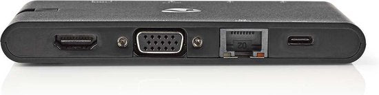 USB Docking Station - USB 3.2 Gen 1 - USB-C Male - HDMI Female / Micro SD / RJ45 Female / SD / VGA Female 15p / 2x USB-A / 2x USB-C - Rond - Vernikkeld - Zwart - Window Box met Euro Lock - afbeelding 4