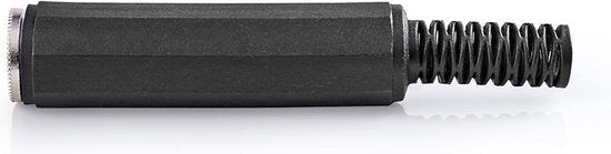 Nedis 6,35 mm Audioconnector - Recht - Female - Vernikkeld - Soldeer - Diameter kabelinvoer: 6.0 mm - Polyvinylchloride (PVC) - Zwart - Polybag - 25 Stuks - afbeelding 1