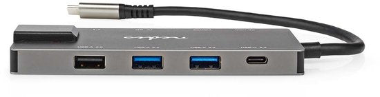 Nedis USB Multi-Port Adapter - 10-in-1 - USB 3.2 Gen 1 - USB-C Male - HDMI Output / RJ45 Female / SD / 2x USB-C / 3,5 mm Female / 3x USB-A Female - 5 Gbps - 0.20 m - Rond - Verguld - PVC - afbeelding 10