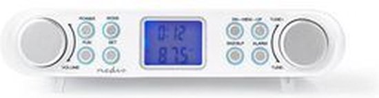 Nedis Keukenradio - Kastontwerp - FM - Netvoeding - Digitaal - 1.5 W - 2 " - Zwart-Blauw Scherm - Wekker - Wit / Zilver - afbeelding 17