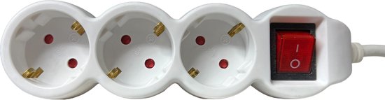 SUPER SALE 5 x Stekkerblok van het merk Orno met verlichte schakelaar 3 voudig WIT (LET OP NIET GESCHIKT VOOR BELGIE) - afbeelding 4