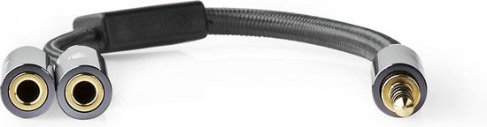 Nedis Stereo-Audiokabel - 3,5 mm Male - 2x 3,5 mm Female - Verguld - 0.20 m - Rond - Grijs / Gun Metal Grijs - Cover Window Box - afbeelding 5