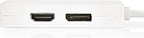 Nedis Mini DisplayPort-Kabel - DisplayPort 1.2 - Mini-DisplayPort Male - DisplayPort Female / DVI-D 24+1-Pins Female / HDMI Input - 21.6 Gbps - Vernikkeld - 0.20 m - Rond - PVC - Wit - Polybag - afbeelding 2