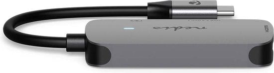 Nedis USB Multi-Port Adapter - 3-in-1 - USB 3.2 Gen 1 - USB-C Male - HDMI Output / USB-A Female / USB-C Female - 5 Gbps - 0.10 m - Rond - Vernikkeld - PVC - Grijs - Doos - afbeelding 7