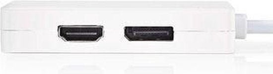 Nedis Mini DisplayPort-Kabel - DisplayPort 1.2 - Mini-DisplayPort Male - DisplayPort Female / DVI-D 24+1-Pins Female / HDMI Input - 21.6 Gbps - Vernikkeld - 0.20 m - Rond - PVC - Wit - Polybag - afbeelding 4