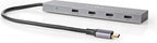 Nedis USB 3.0 Hub – USB Splitter – 10 Gbps – 4 Poorten – USB-C 3.2 – Aluminium – Universeel - afbeelding 2