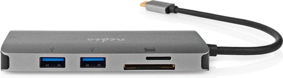 Nedis USB Multi-Port Adapter - 7-in-1 - USB 3.2 Gen 1 - USB-C Male - HDMI Output / Micro SD / RJ45 Female / SD / USB-C Female / 3x USB-A Female - 5 Gbps - 0.20 m - Rond - Verguld - PVC - afbeelding 5