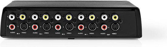 Nedis S-Video Switches - 4-Poorts poort(en) - Input: 4x Composiet-Video + S-Video - Output: 1x 3,5 mm / 1x Composiet-Video - 1024x576 - ABS - Zwart - afbeelding 3