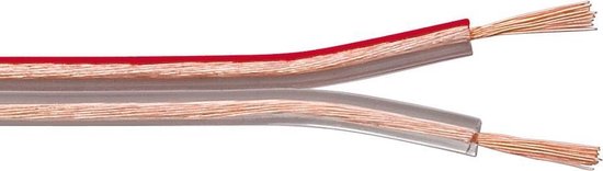 Goobay Luidspreker kabel (CU koper) - 2x 1,50mm² / transparant - 100 meter - afbeelding 1