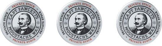 Captain Fawcett Private Stock Moustache Wax 15ml x 3 - afbeelding 1