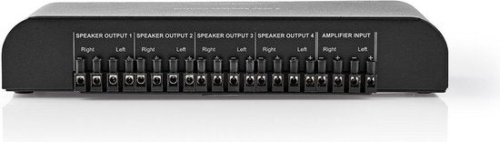 Nedis Speaker Control Box - 4-Poorts poort(en) - Terminal Schroeven - Luidspreker Impedantie: 4-16 Ohm - Maximale Belasting per Kanaal: 200 W - Aluminium - Zwart - afbeelding 3