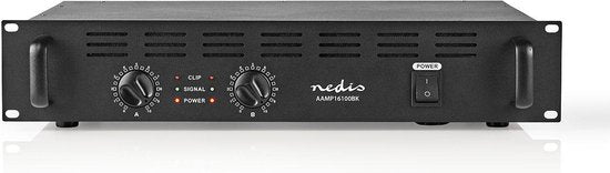 Nedis PA-Versterker - RMS Output: 2x 40 W @ 8 Ohm / 2x 60 W @ 4 Ohm - 2 Kanalen - 19 "rack-montage - Metaal - Zwart - afbeelding 1