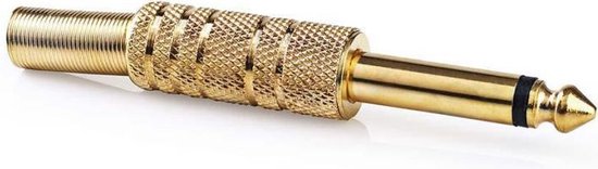 Nedis 6,35 mm Audioconnector - Recht - Male - Verguld - Soldeer - Diameter kabelinvoer: 6.8 mm - Metaal - Goud - Polybag - 25 Stuks - afbeelding 5
