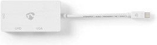 Nedis DisplayPort-Adapter - Mini-DisplayPort Male - DVI-D 24+1-Pins Female / HDMI Output / VGA Female 15p - 4K@60Hz - Vernikkeld - Schakelbaar - 0.20 m - Rond - ABS - ABS - Wit - Polybag - afbeelding 10